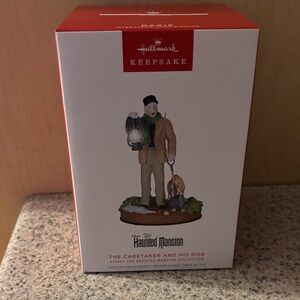 Hallmark Keepsake The Caretaker and Dog Ornament - Red and Green